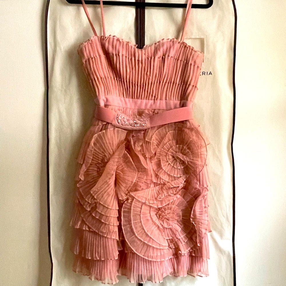 BCBGMAXAZRIA Floral Pleated Cocktail Dress, Prom, wedding and special occasion